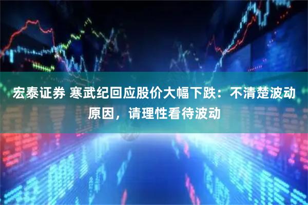 宏泰证券 寒武纪回应股价大幅下跌：不清楚波动原因，请理性看待波动
